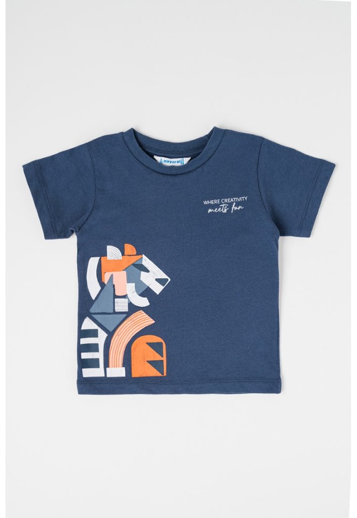 Tricou de bumbac cu imprimeu abstract-BAIETI-IMBRACAMINTE/Tricouri si maiouri