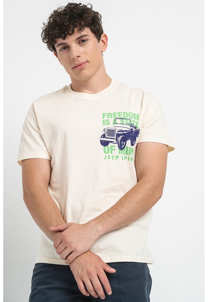 Tricou de bumbac cu imprimeu grafic-BARBATI-IMBRACAMINTE/Tricouri si maiouri