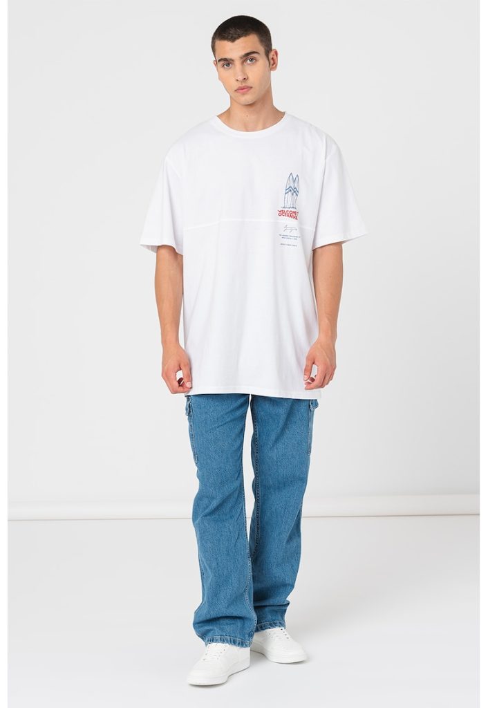 Tricou de bumbac cu imprimeu pe piept-BARBATI-IMBRACAMINTE/Tricouri si maiouri