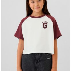 Tricou de bumbac cu maneci raglan-FETE-