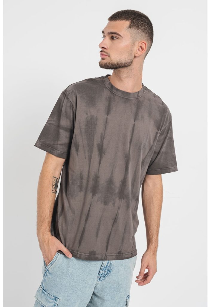 Tricou de bumbac organic cu model tie-dye-BARBATI-IMBRACAMINTE/Tricouri si maiouri