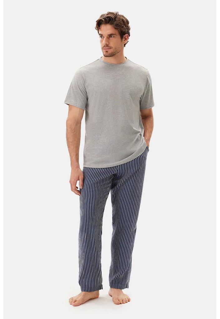 Tricou de pijama din bumbac-BARBATI-IMBRACAMINTE/Pijamale si halate de baie