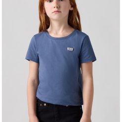 Tricou din amestec de bumbac cu decolteu la baza gatului-FETE-IMBRACAMINTE/Tricouri si maiouri