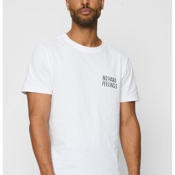 Tricou din bumbac cu decolteu la baza gatului-BARBATI-