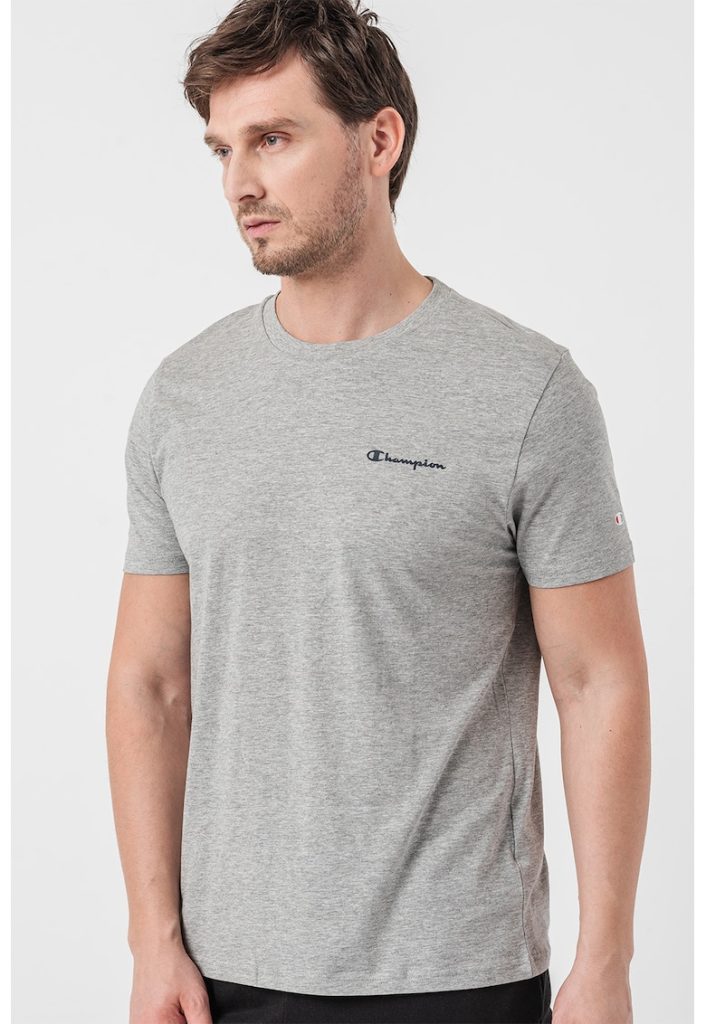 Tricou din bumbac cu detalii logo Basic-BARBATI-IMBRACAMINTE/Tricouri si maiouri