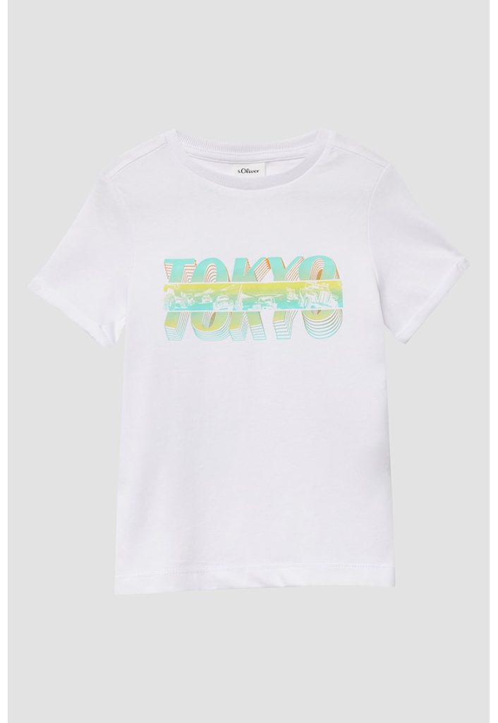 Tricou din bumbac cu imprimeu text-BAIETI-IMBRACAMINTE/Tricouri si maiouri