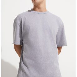 Tricou din bumbac cu maneci cazute-BARBATI-