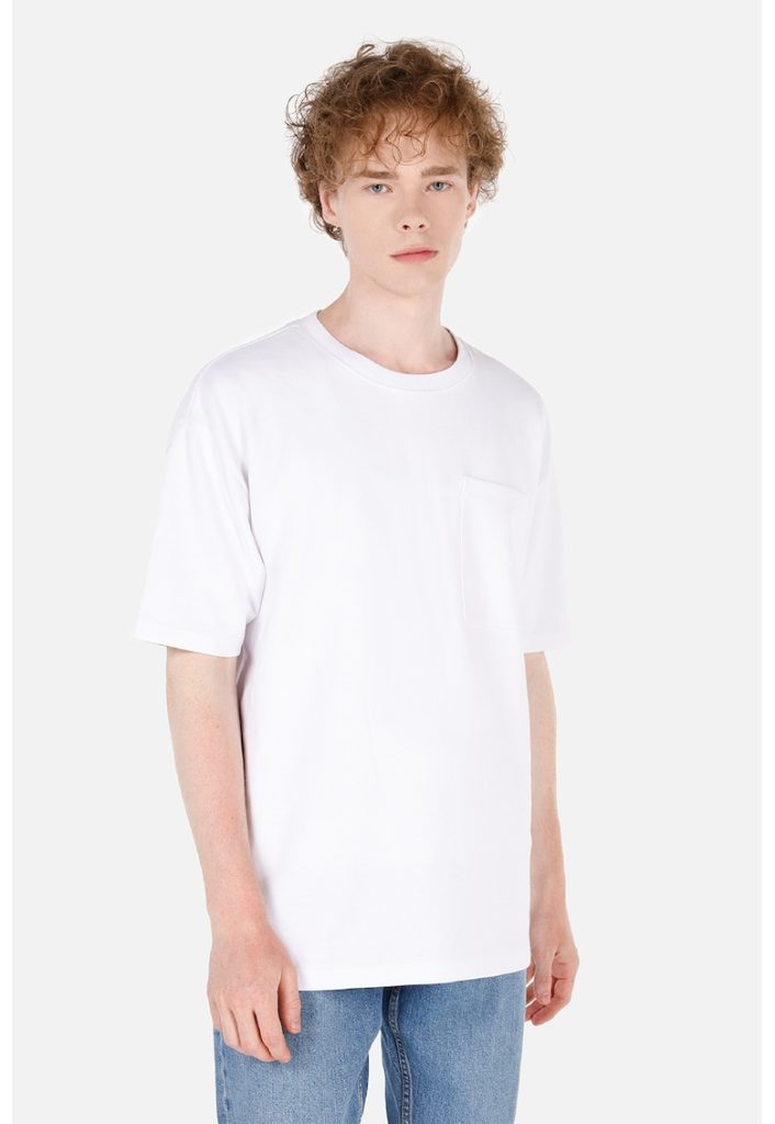 Tricou lejer cu buzunar aplicat pe piept-BARBATI-