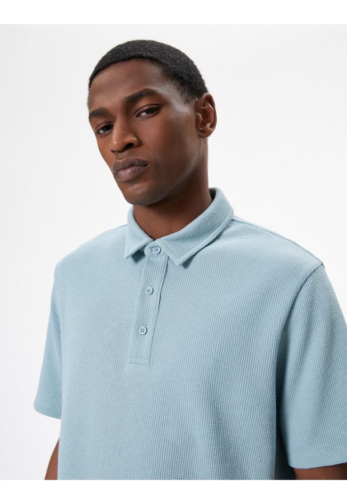 Tricou polo cu aspect texturat-BARBATI-