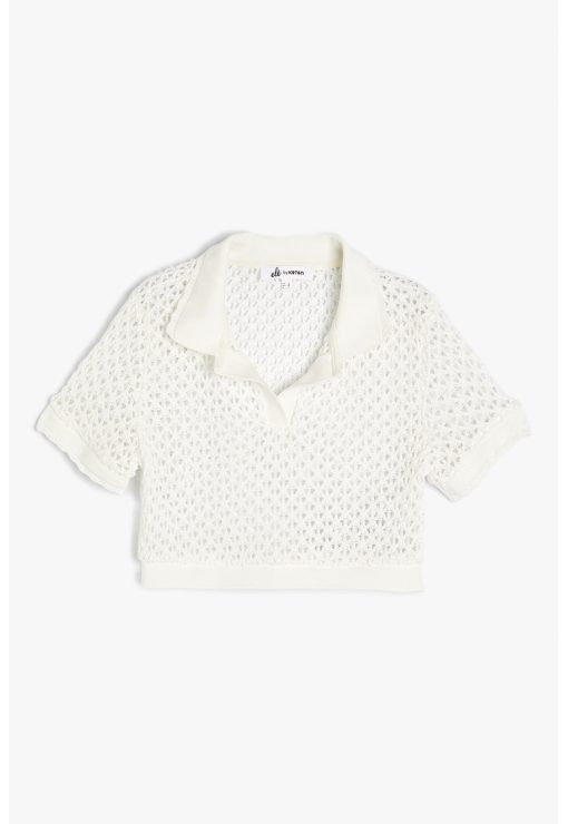 Tricou polo cu perforatii-FEMEI-