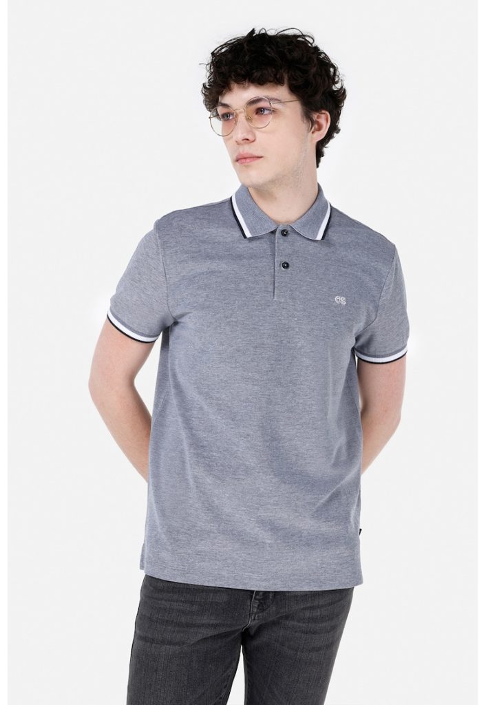 Tricou polo din bumbac pique-BARBATI-IMBRACAMINTE/Tricouri si maiouri