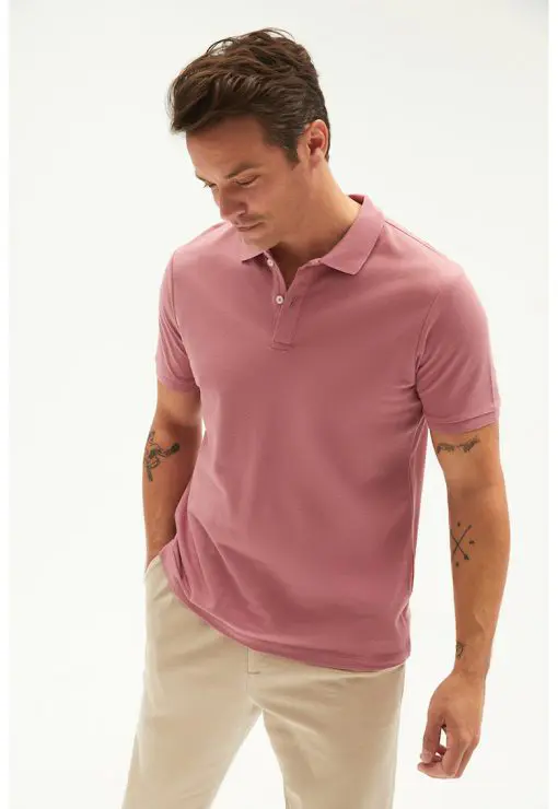 Tricou polo din bumbac pique-BARBATI-