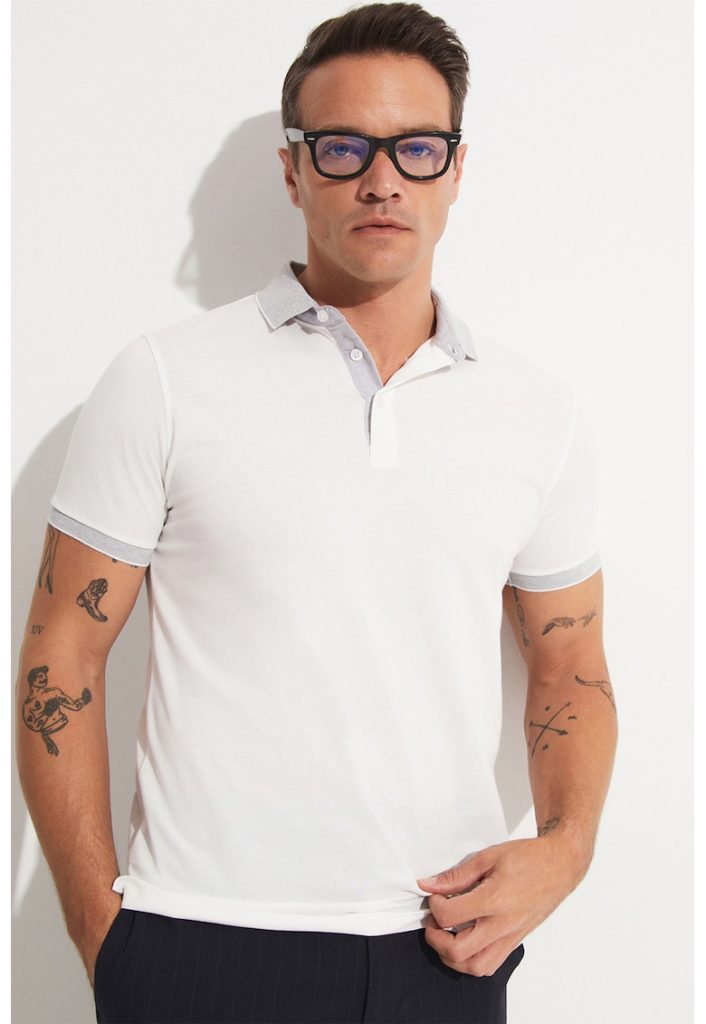 Tricou polo slim fit-BARBATI-IMBRACAMINTE/Tricouri si maiouri