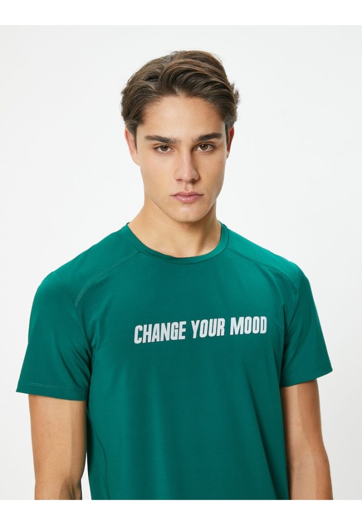 Tricou regular fit cu model text-BARBATI-