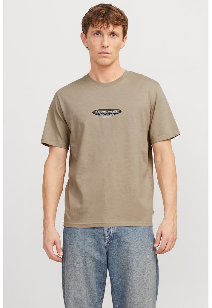 Tricou regular fit de bumbac cu logo-BARBATI-IMBRACAMINTE/Tricouri si maiouri