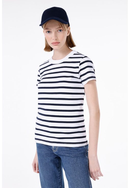 Tricou slim fit in dungi-FEMEI-