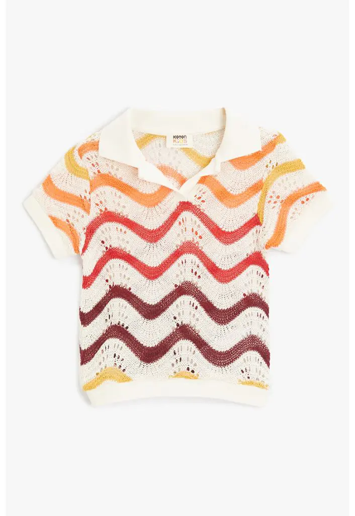 Tricou tricotat cu model cu perforatii-FETE-