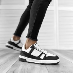 Adidasi barbati casual negri cu alb 071-Incaltaminte > Adidasi barbati