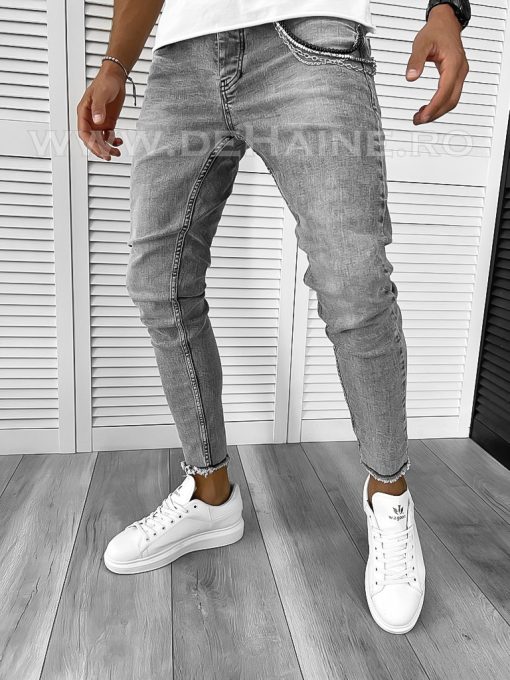 Blugi barbati conici gri B9408 D2-1.3-Blugi barbati
