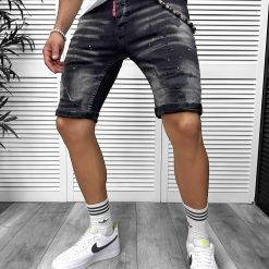 Blugi barbati scurti conici negri 5723-Blugi barbati > Blugi scurti