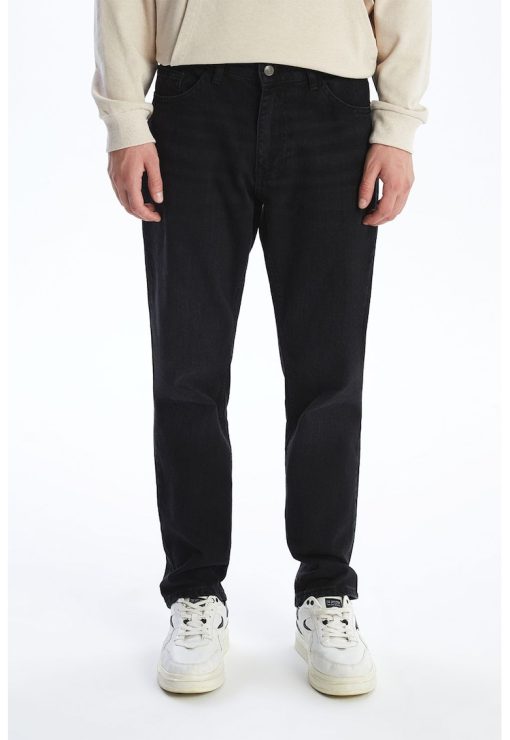 Blugi regular fit cu talie medie-BARBATI/IMBRACAMINTE/Blugi-IMBRACAMINTE/Blugi