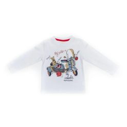 Bluza bebelusi - Wooloo Mooloo - din bumbac - alba - 23730 - 92 cm - Alb-BAIETI/IMBRACAMINTE/Bluze-IMBRACAMINTE/Bluze