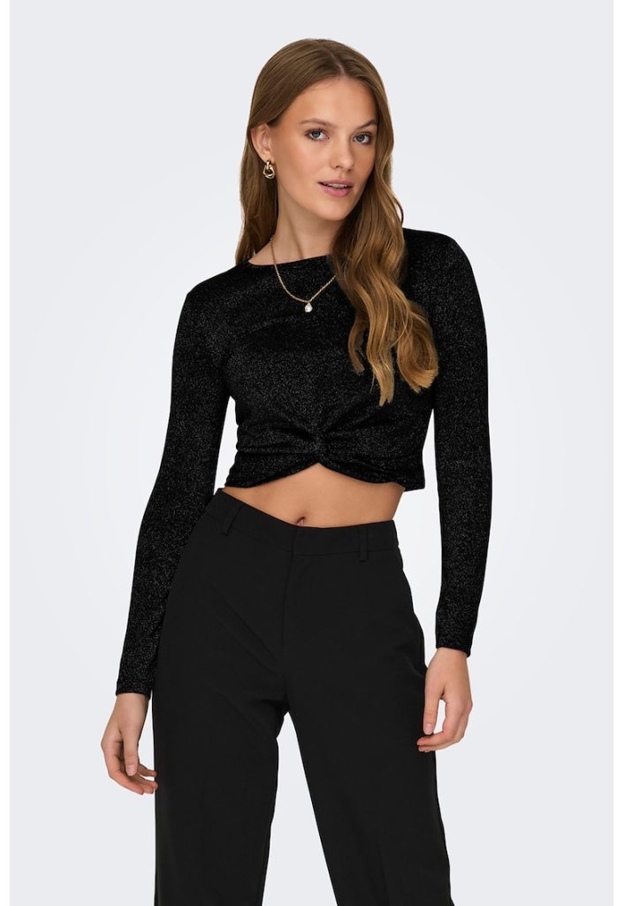 Bluza crop asimetrica cu fronseu-FEMEI/IMBRACAMINTE/Bluze-IMBRACAMINTE/Bluze