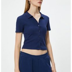 Bluza crop cu maneci scurte-FEMEI/IMBRACAMINTE/Bluze-IMBRACAMINTE/Bluze