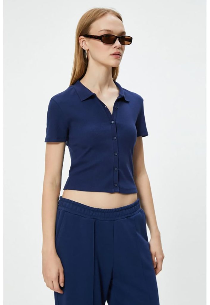 Bluza crop cu maneci scurte-FEMEI/IMBRACAMINTE/Bluze-IMBRACAMINTE/Bluze