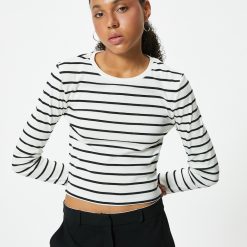 Bluza crop din amestec de bumbac-FEMEI/IMBRACAMINTE/Bluze-IMBRACAMINTE/Bluze