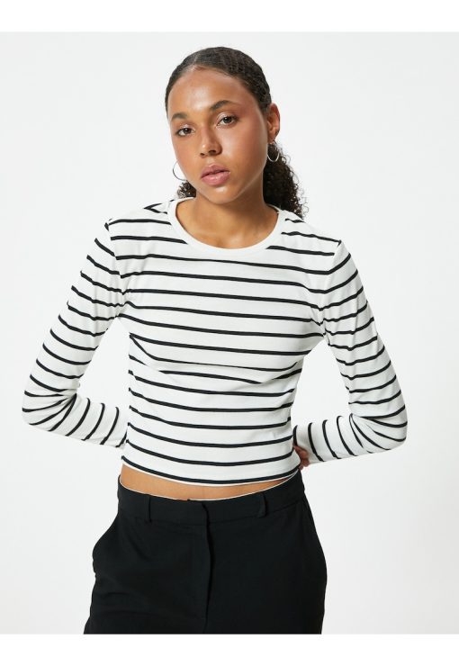 Bluza crop din amestec de bumbac-FEMEI/IMBRACAMINTE/Bluze-IMBRACAMINTE/Bluze