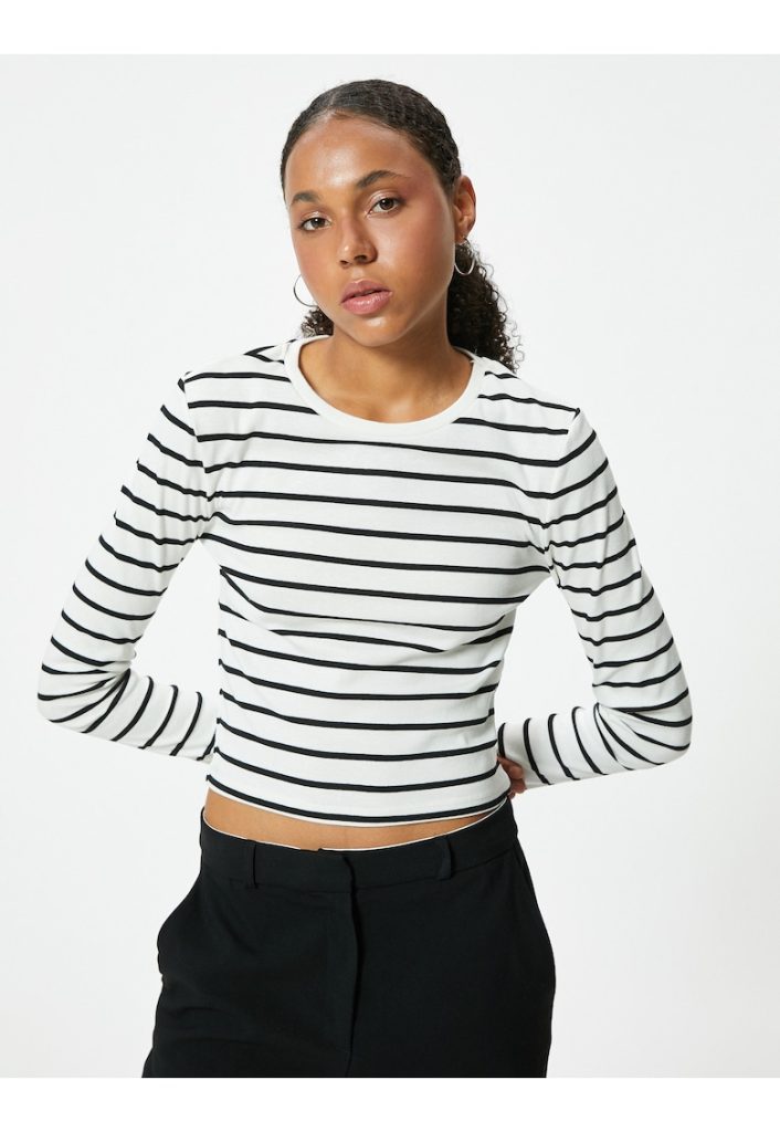 Bluza crop din amestec de bumbac-FEMEI/IMBRACAMINTE/Bluze-IMBRACAMINTE/Bluze