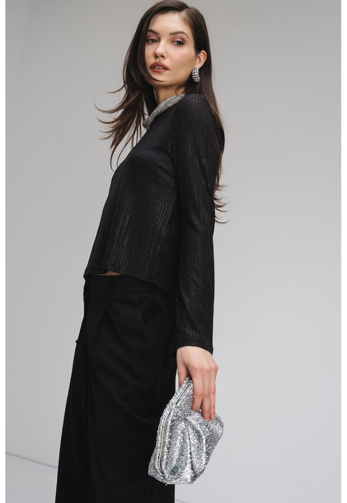 Bluza cu aspect striat-FEMEI/IMBRACAMINTE/Bluze-IMBRACAMINTE/Bluze