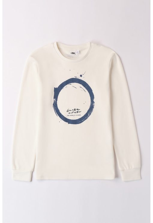 Bluza cu decolteu la baza gatului si imprimeu-BAIETI/IMBRACAMINTE/Bluze-IMBRACAMINTE/Bluze