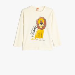 Bluza cu decolteu la baza gatului si imprimeu grafic-BAIETI/IMBRACAMINTE/Bluze-IMBRACAMINTE/Bluze