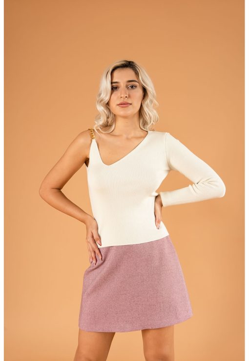 Bluza cu decolteu pe un umar si detaliu de lant Layla-FEMEI/IMBRACAMINTE/Bluze-IMBRACAMINTE/Bluze