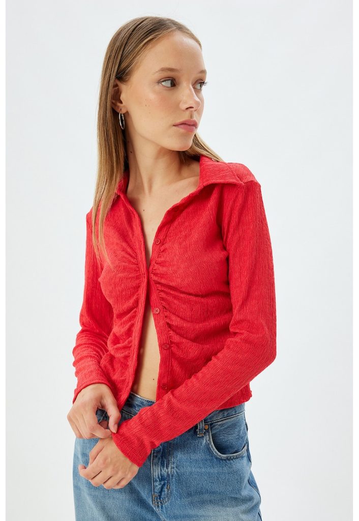 Bluza cu fronseu-FEMEI/IMBRACAMINTE/Bluze-IMBRACAMINTE/Bluze