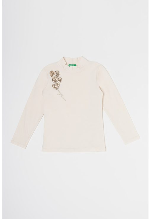 Bluza cu guler inalt si paiete-FETE/IMBRACAMINTE/Bluze-IMBRACAMINTE/Bluze