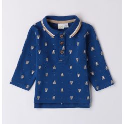 Bluza cu guler polo si model cu ursulet-BAIETI/IMBRACAMINTE/Bluze-IMBRACAMINTE/Bluze