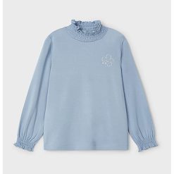 Bluza cu guler scurt si maneste elastice-FETE/IMBRACAMINTE/Bluze-IMBRACAMINTE/Bluze