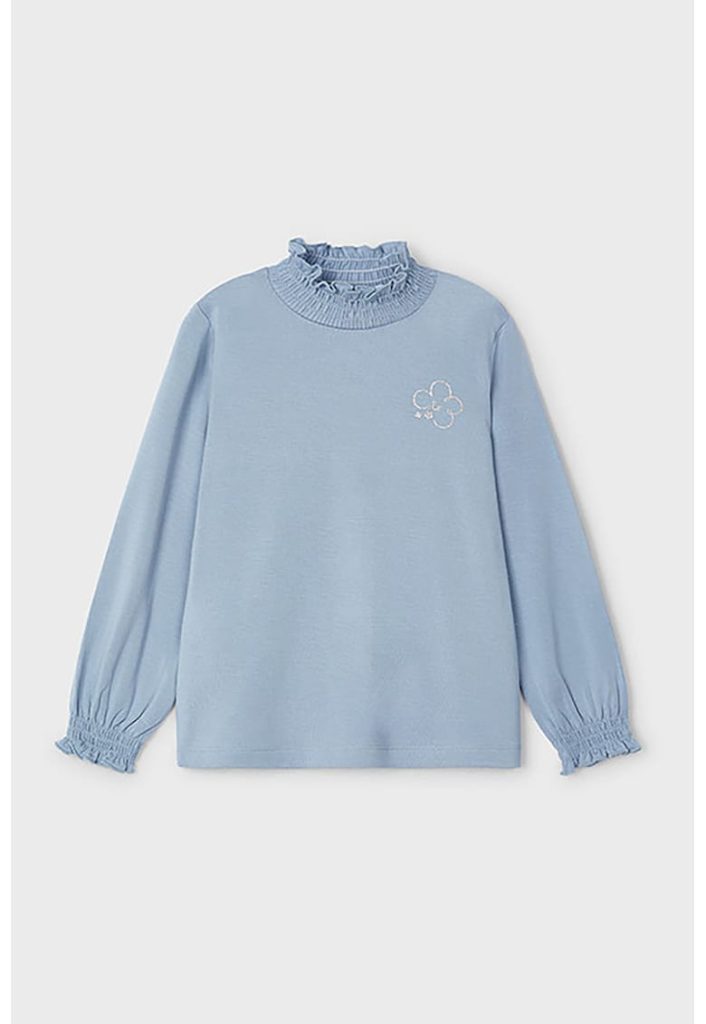 Bluza cu guler scurt si maneste elastice-FETE/IMBRACAMINTE/Bluze-IMBRACAMINTE/Bluze