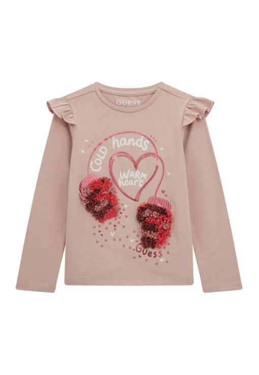 Bluza cu imprimeu grafic si detalii brodate-FETE/IMBRACAMINTE/Bluze-IMBRACAMINTE/Bluze