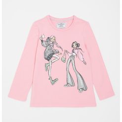 Bluza cu imprimeu si aplicatii din paiete-FETE/IMBRACAMINTE/Bluze-IMBRACAMINTE/Bluze