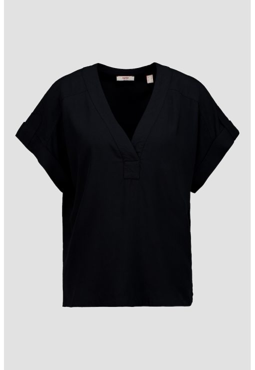 Bluza cu maneci scurte si decolteu in V-FEMEI/IMBRACAMINTE/Bluze-IMBRACAMINTE/Bluze