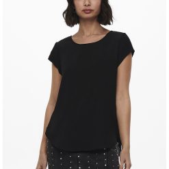 Bluza cu terminatie asimetrica si maneci scurte-FEMEI/IMBRACAMINTE/Bluze-IMBRACAMINTE/Bluze