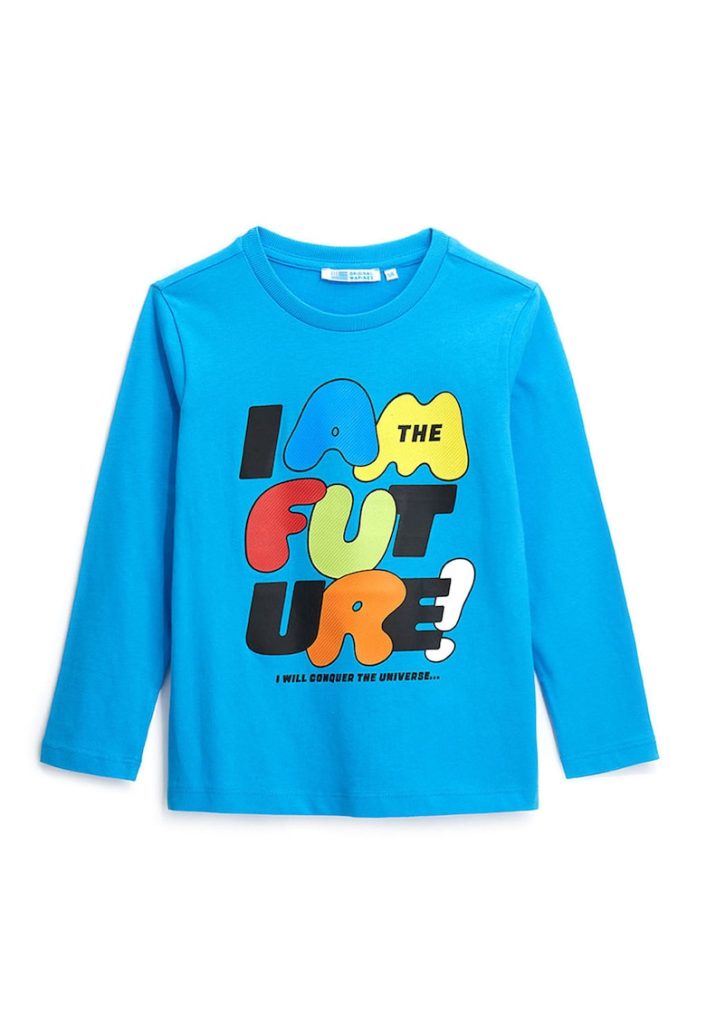 Bluza cu text contrastant-BAIETI/IMBRACAMINTE/Bluze-IMBRACAMINTE/Bluze