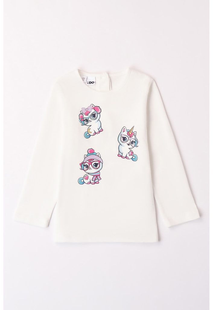 Bluza de bumbac cu imprimeu-FETE/IMBRACAMINTE/Bluze-IMBRACAMINTE/Bluze