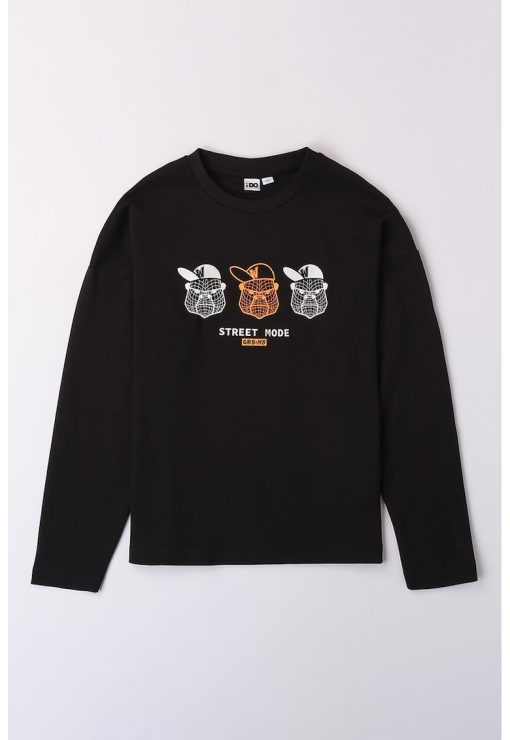 Bluza de bumbac cu imprimeu grafic-BAIETI/IMBRACAMINTE/Bluze-IMBRACAMINTE/Bluze