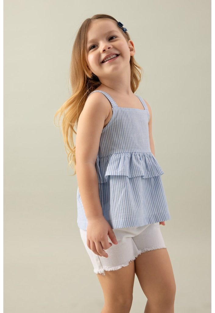 Bluza de bumbac cu model in dungi - fara maneci-FETE/IMBRACAMINTE/Bluze-IMBRACAMINTE/Bluze