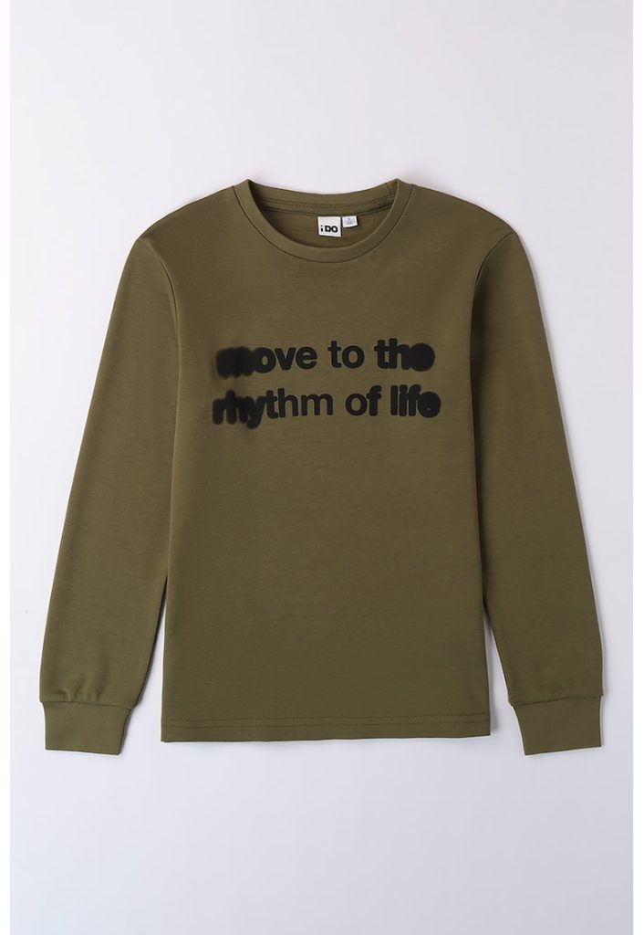 Bluza de bumbac cu text-BAIETI/IMBRACAMINTE/Bluze-IMBRACAMINTE/Bluze